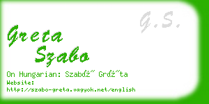 greta szabo business card